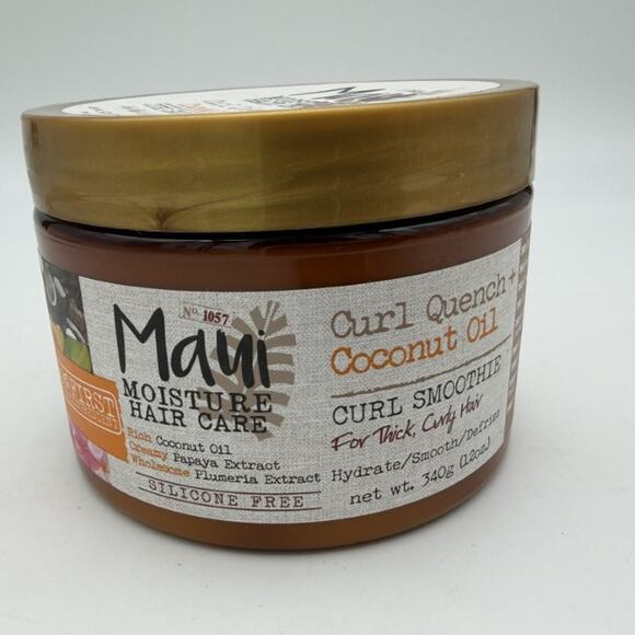 New Maui Moisture Curl Quench + Coconut Oil Curl Smoothie 12oz Thick Curly Hair - Picture 1 of 5